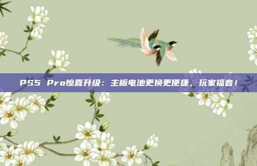 PS5 Pro惊喜升级：主板电池更换更便捷，玩家福音！