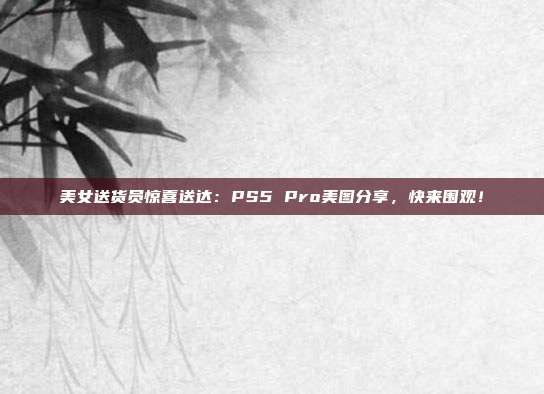 美女送货员惊喜送达：PS5 Pro美图分享，快来围观！