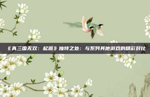 《真三国无双：起源》独特之处：与系列其他游戏的精彩对比