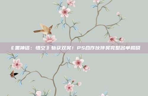 《黑神话：悟空》斩获双奖！PS合作伙伴奖完整名单揭晓