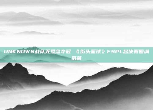 UNKNOWN战队无悬念夺冠 《街头篮球》FSPL总决赛圆满落幕